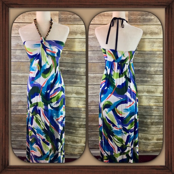 Tommy Bahama Dresses & Skirts - Tommy Bahama Statement Necklace Halter maxi dress